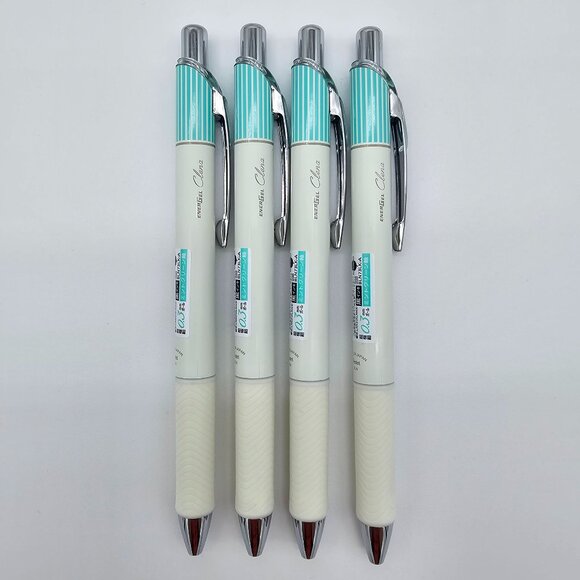Pentel Energel Clena - 0.3 | Mint Green Stripe Body + Black Ink | Lot of 4 - NEW - Picture 2 of 7